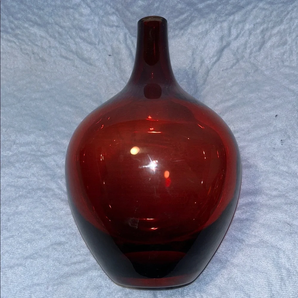 IKEA Salong ruby red glass vase, designed by Johanna Jelinek
